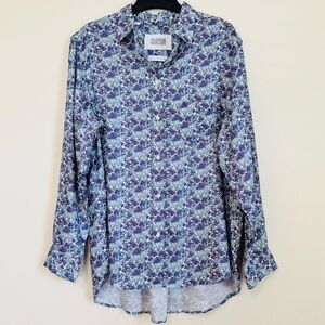 Grayson The Hero lyocell blue purple floral long sleeve button down Shirt 4/L